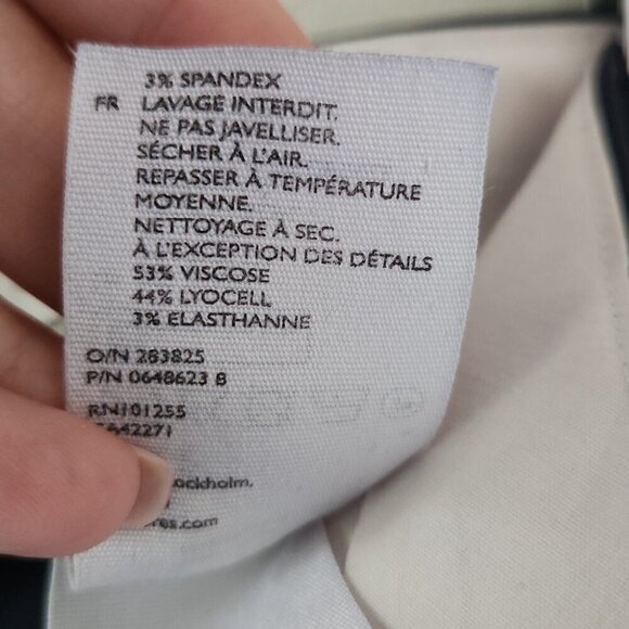 COS | Satin dress pants navy stretchable sz 4 - Picture 4 of 5